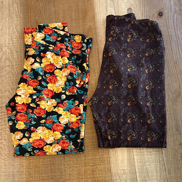 LuLaRoe Other - LuLaRoe Floral and Paisley Leggings - Black, Yellow, Red, Brown
